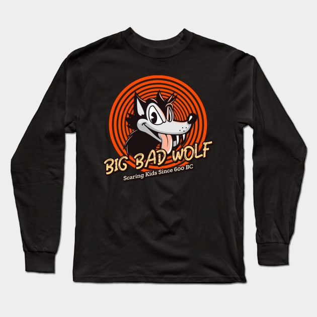 Big Bad Wolf Funny Halloween Design Long Sleeve T-Shirt by Up 4 Tee